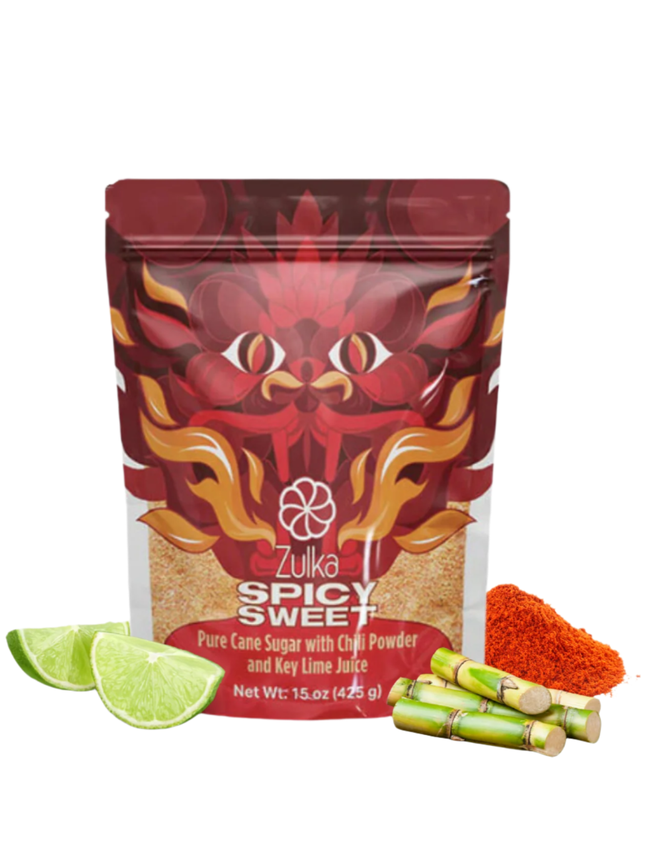 Zulka Spicy Sweet, Pure Cane Sugar with Chili Powder and Key Lime