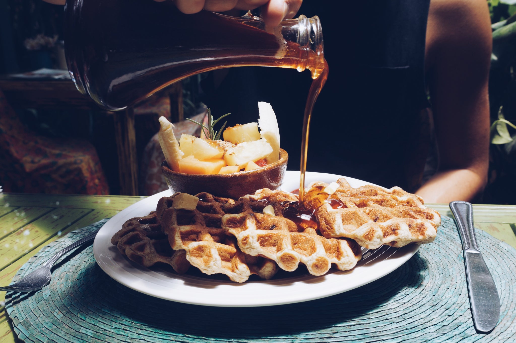 Easy Protein Oat Waffles