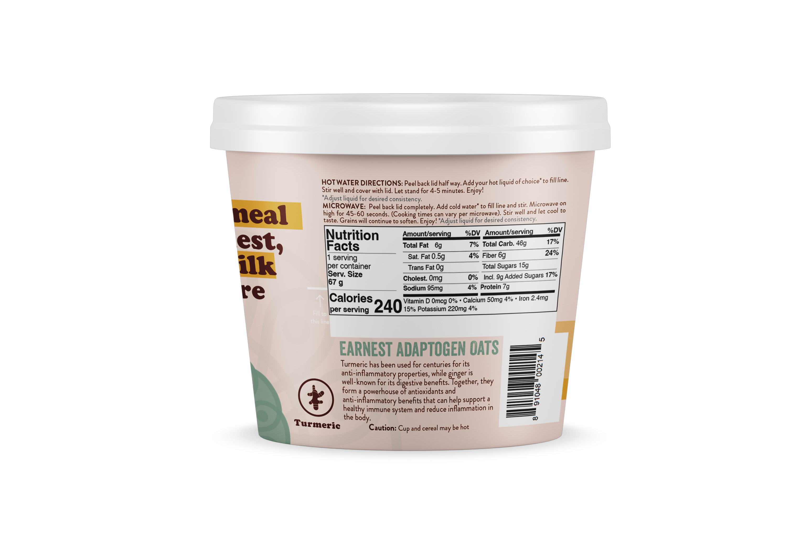 Golden Milk Superfood Adaptogen Oatmeal Cups Earnest Eats