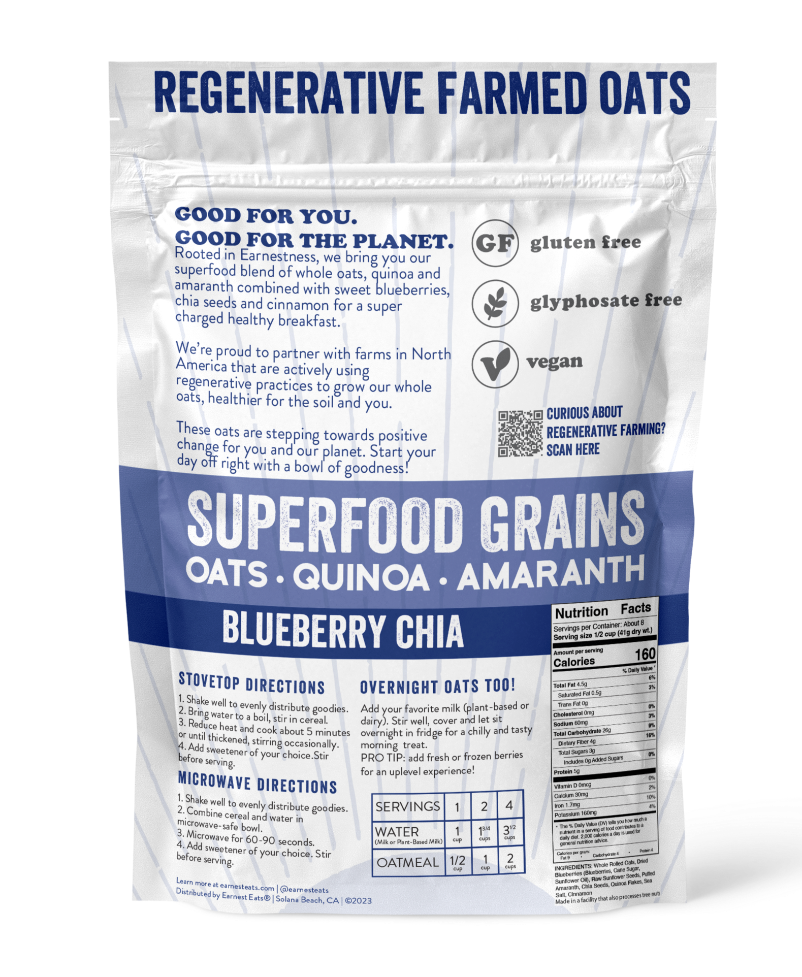 Blueberry Chia Superfood Oatmeal Bags