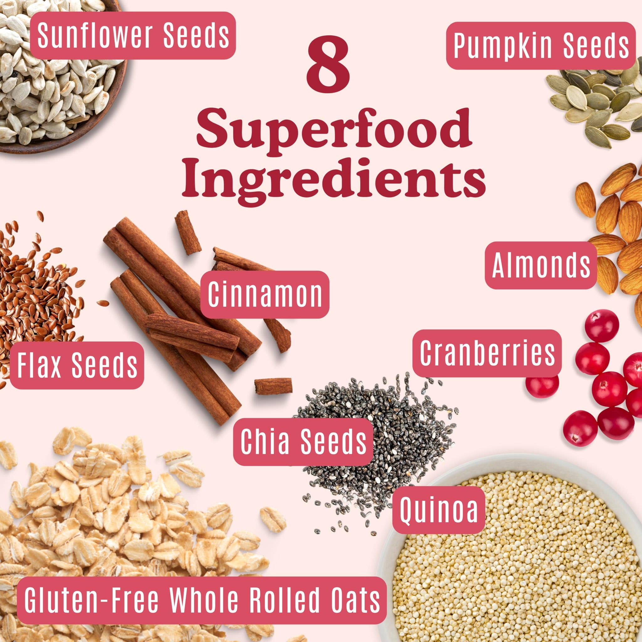 Cranberry Almond Superfood Oatmeal Cups