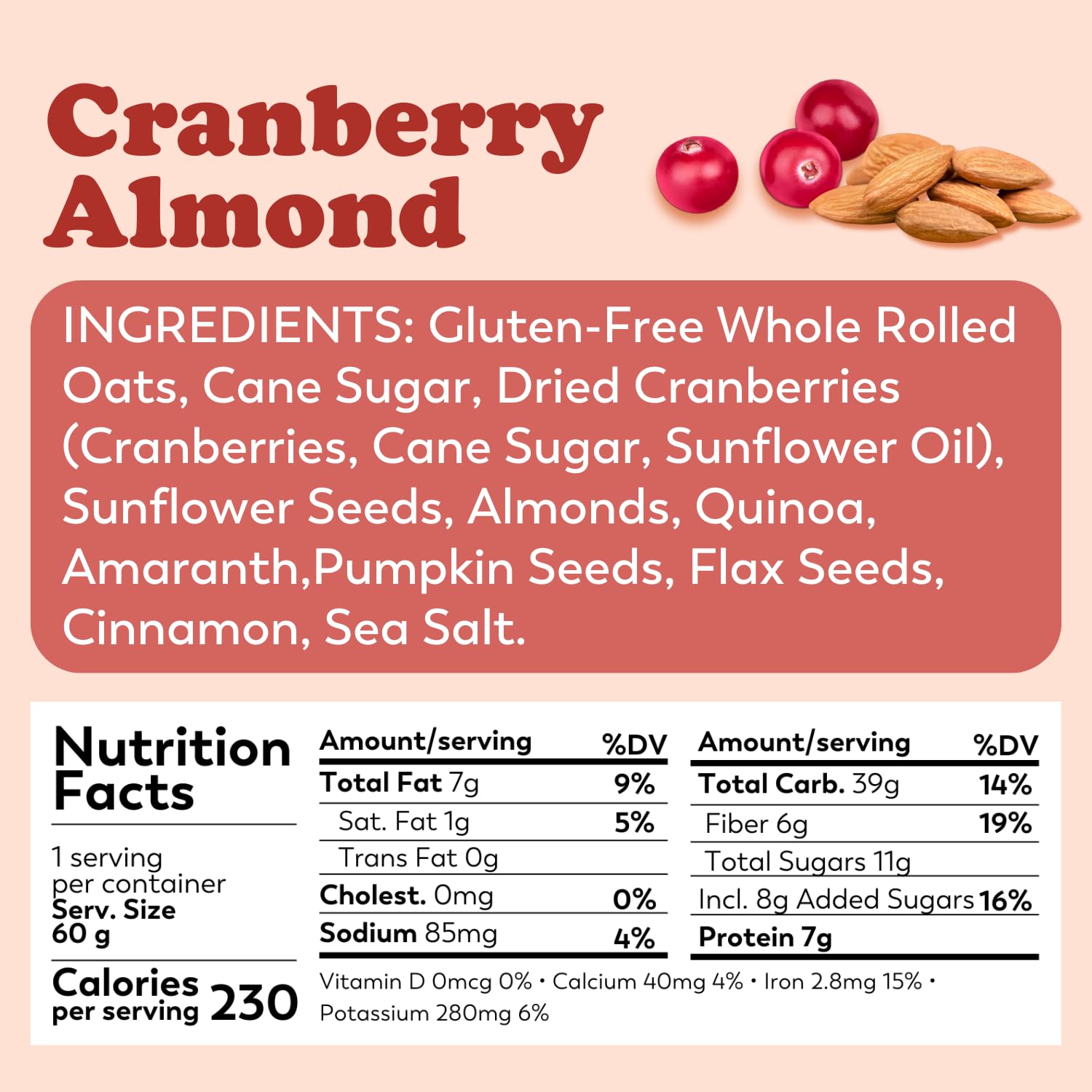 Cranberry Almond Superfood Oatmeal Cups
